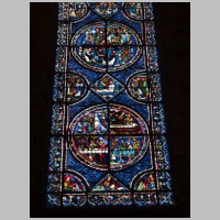 Chartres, photo David Martin, flickr, Mary Magdalene window. The round section toward the bottom has the miracle of Lazarus,a.jpg