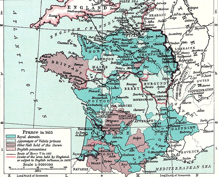 France in 1453, Shepherd, William R. Historical Atlas, p. 81, Photo by ...